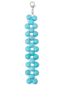 Stabilized Turquoise 8mm Mala Beads Braided Keychain
