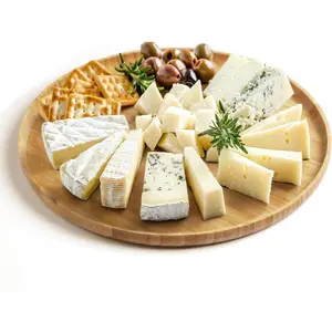 Round Tray -  Multipurpose  Serving Platter for Grilling, BBQ, , Coffee & Ottoman Decor - 12"