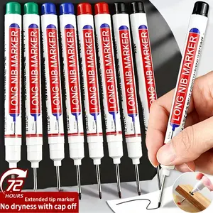 Waterproof Long-Head Marker Pen for Deep Holes, Quick-Drying and Richly Colored, Large Capacity Paint Pen Set for Home Decor & Woodworking, Art Markers