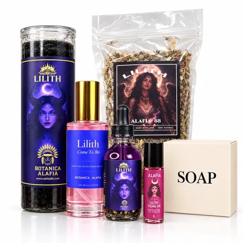 LILITH BUNDLE Aromatic Candle Pack & 0.67lb Cleansing Bar Soap Body Care Gift Set - Limited Edition Decorative Bath Set with Gift Box, Botanicals Blend Scented Home Fragrance