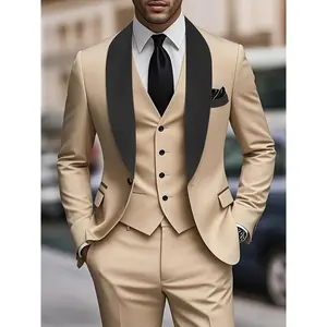 Men's 3-Piece Suit Set, Green Fruit Collar, Large Suit, Suit Pants, Formal Tie, Wedding Dress, Vest, Work Uniform, Holiday Gift