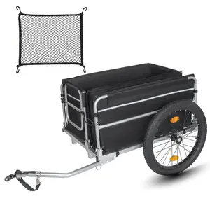 Donext Bike Trailer, 110LB Heavy-Duty Bicycle Cargo Trailer with Fat Tires, Foldable Bike Wagon Cart for Camping & Groceries, Universal Hitch System
