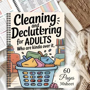 Aesthetic Adhd Cleaning Plan Spiral Notebook, Home Cleaning Schedule and Checklist, Daily Weekly Monthly Annual Organizer, Task Management Log