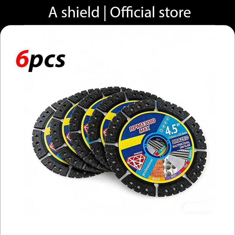 115mm 4.5-inch multi-material angle grinder cutting blades, available in 3-piece, 6-piece, and 12-piece multi-size sets, suitable for dry cutting, capable of cutting a variety of materials such as metal, tile, stone, plastic, cast iron, marble, and more.