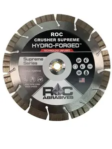 ROC Abrasives 9" or 10" Roc Crusher TSEG Supreme Diamond Blade Hydro-Forged Technology Infused Supreme Series General Purpose