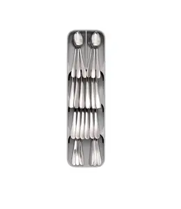 Joseph Joseph DrawerStore Compact Utensil Organizer For Kitchen Drawer Silverware, Flatware Tray, Small, Grey