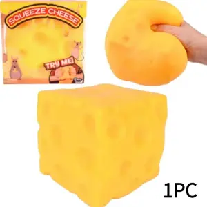 Giant Cheese Play Dough, Soft Large Block Slow Rise, Adult Teenage Squeeze Cube Stress Ball, Realistic Food Fidget Desk Decor Party Favorite