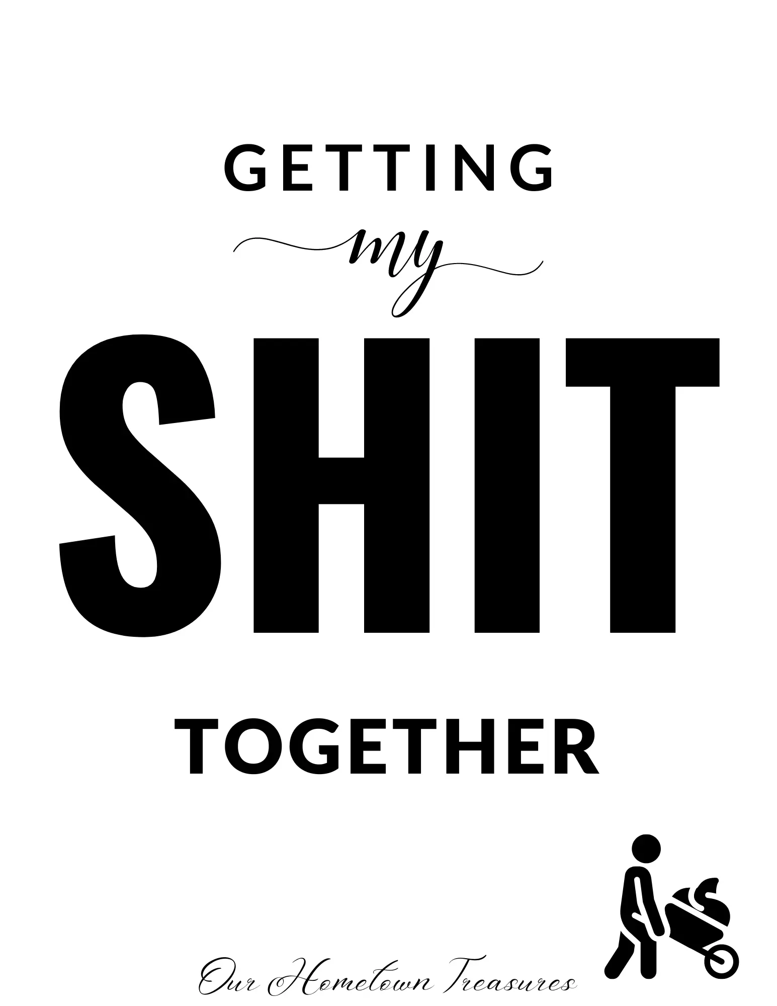 Getting My Sh*t Together Savings Book - 8.5"x11" Full Page Challenge Booklet with Bonus Spaces for Extra Payments - Handmade Spiral Bound with A6 Envelope & Insert