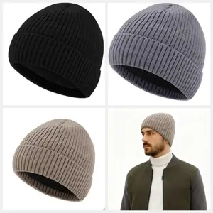 3 Pack Men's Winter Fleece Lined  Warm Thermal Knitted  for Cold Weather Outdoor Sports Stretchy Thermal   Assorted Color Acrylic Knit  Set green cowboy hat witch for Men and Women  skull cap beanie adjustable casual Heart unisex design wool newsboy style