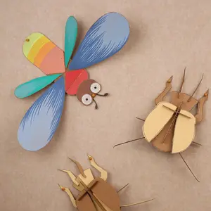 3D Insect Paper Puzzles DIY Craft Kit – 5 Unique Bug Models, Fun Brain Teaser for Kids & Adults, Educational Toy for Classroom or Family Game Night, Decorative Handmade Gift for Birthday or Holiday