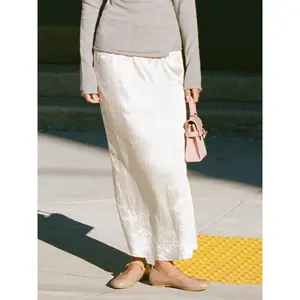 Cider Textured Mid Rise Mermaid Maxi Skirt