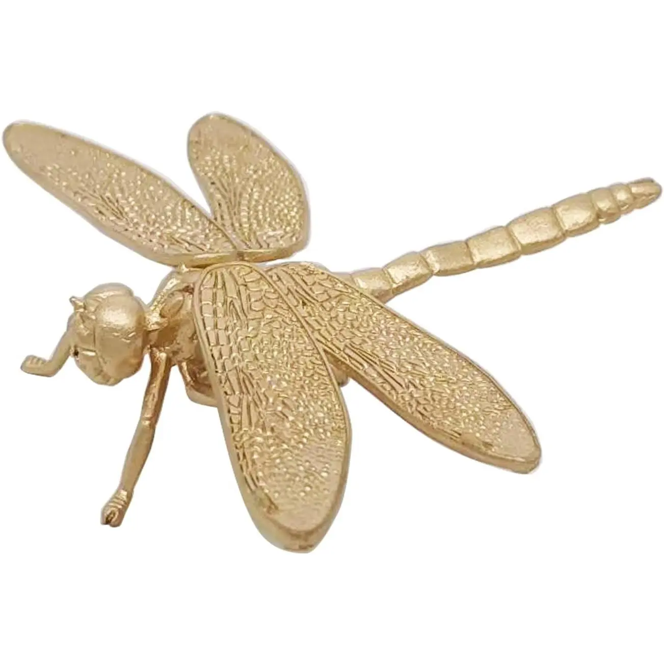Dragonfly Sculpture Solid Metal  Ornament Mini  Figurine for Home Office Garden Desktop Decor (Dragonfly)