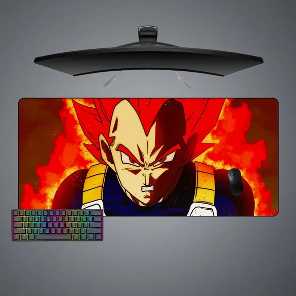 Saiyan God Vegeta Design Gaming Mouse Pad, Computer Desk Mat