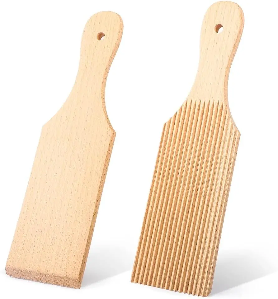 2 PCS Wooden Gnocchi Boards, Homemade Pasta Tool, Homemade Butter Paddles (2.7 in wide)