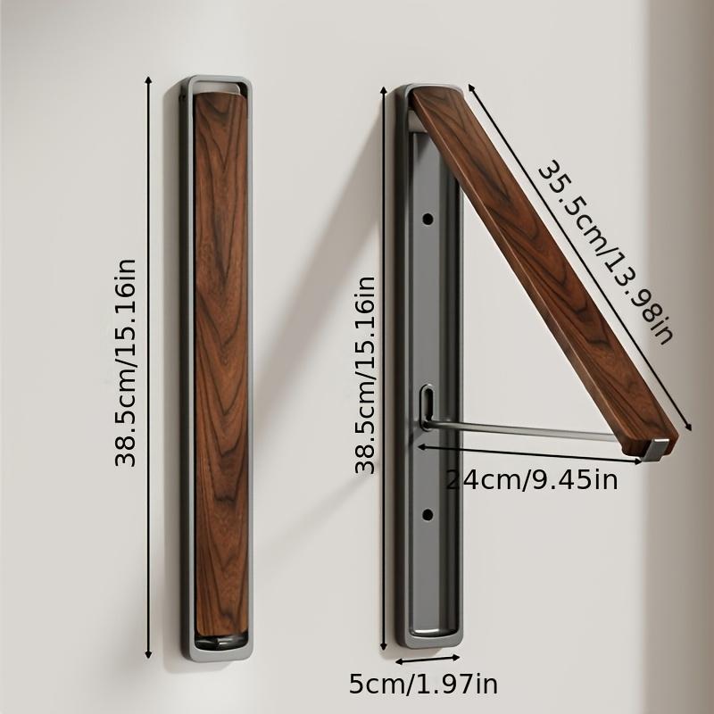 No drilling required [glue not included] / Drilling wall-mounted metal minimalist clothes drying rack; space aluminum foldable hidden blanket hanger; balcony bay window indoor hidden storage clothing organizer