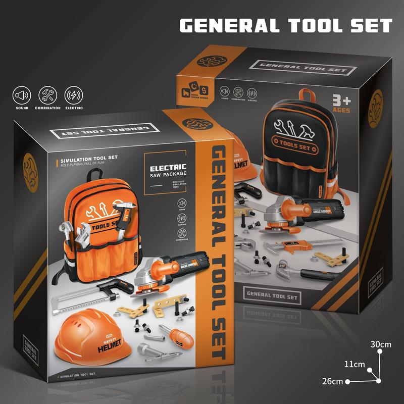 ToolKitToyforKids Kids 19PCS Tool Set -Construction Electronic Drill, Pretend Play forToddlers Aged 0-7, Birthday Giftfor Boys and Girls 4-6 Years Old   RealisticPlaySet  tool box toy Christmas gift stocking fillers gift，educational toy for kids