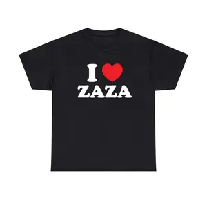 I Love Zaza Unisex Heavy Cotton Tee, Unisex Cotton Graphic Shirt, T shirt for Women & man, Menswear Underwear Top Womenswear