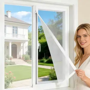 Upgraded Zipper Window Mosquito Net Screen, High Density Fine Mesh, Breathable & Durable, Washable, Multi Size Fit