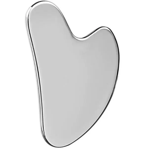 Stainless Steel Smooth Gua Sha Tool - Facial & Body Massage Device for Skin Tightening, Therapy, Lymphatic Support, Neck Care, Silver, Clean Skin Care Gift for Mothers Day, Eyes Compatible, with Travel Pouch, Mother's Day, Sisters, Girlfriends, Daughters,