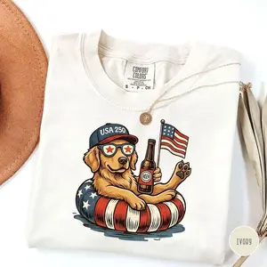 Comfort Colors Funny Dog 4th Of July Shirt, Patriotic Usa Dog Lover Tee, 250th Anniversary Gift Idea, Unisex Casual Graphic Tee