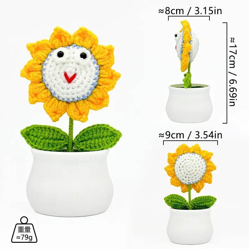 Big-Eyed Red V-Shaped Sunflower Potted Plant