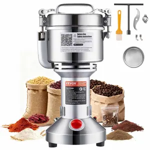 VEVOR 750g Electric Grain Mill Grinder, High Speed 2000W Commercial Spice Grinders, Stainless Steel Pulverizer Powder Machine, for Dry Grains Spices Cereals Coffee Corn Pepper, Straight Type