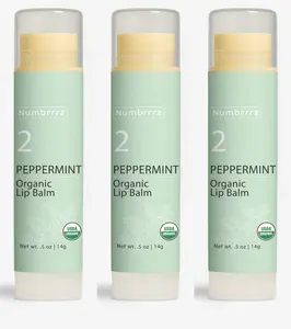 Numbrrrz Organic Peppermint Lip Balm - Refreshing Formula for Daily Use - USDA Organic Certified - 0.5 oz / 14g