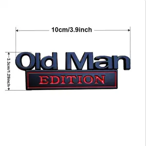 "Old Man Edition" 3D Emblem Sticker Badge, Funny Decals for Car, Truck, SUV, Motorcycle, Universal Car Decal
