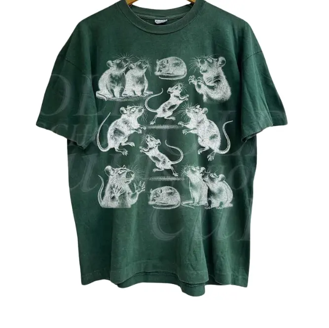 Crazy Rats Vintage 90s T-Shirt, Retro Medieval Rat Tshirt, Gothic Grunge Clothing, Horror Funny Rats Tee, Dark Academia Shirt, Rat Gifts,graphic tees, meme shirts, vintage clothing, unhinged shirts, men's vintage tees