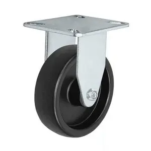 CasterHQ - 4" X 1-1/4" Rigid Caster | POLYOLEFIN Wheel | 300 LBS Capacity | Plate Size: 3-1/8" X 4-1/8"
