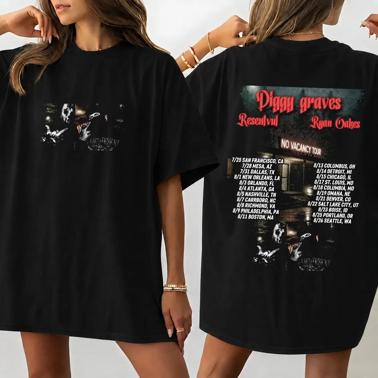Digggy Shirt Graves,The No Vacancy Tshirt,Graphic Tee For Woman And Man