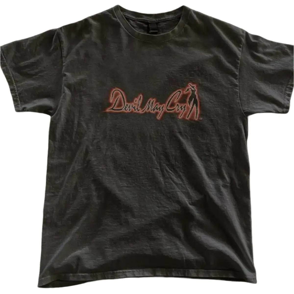 Deviils May Cry Logo Shirt, Glowing Red Game Graphic Tee, Gothic Grunge Y2K Streetwear T-Shirt, Gamer Gift