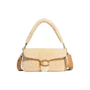 Coach Pillow 26 Detachable Charm Buckle Closure Shearling Handbag for Women in Yellow