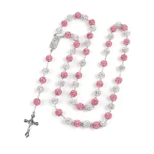 Six-layer high-quality soft clay diamond ball necklace, AB diamond prayer bead necklace for women