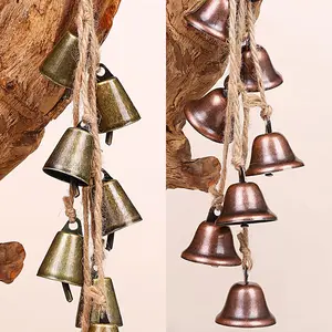 Vintage Christmas Bell String Set, Durable Iron Crafted Hanging Decorations, Perfect for Festive Season Celebrations & Home Décor, Party Decoration