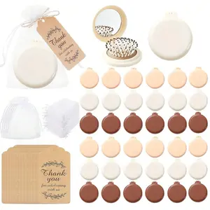 Foldable Mirror Comb Set with Gift Bag, Portable Travel Combs, Mini Massage Pocket Comb, Hair Care Comb, Hair Styling Combs, Ideal for Weddings, Birthdays, Gifts