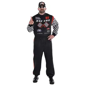 Plus Size Race Car Driver Classic Jumpsuit Costume for Men