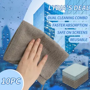 Microfiber Cleaning Cloth, 10 Pack Cleaning Rags and Towels for Household and Car Cleaning, Cleaning Supplies & Household Items