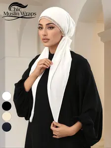 Modest Fashion Head Scarf Cover, Soft Breathable Woven Fabric, Elegant Design for All Seasons, Convenient Daily Wear Accessory, Modesty Muslim, Turban Hijab
