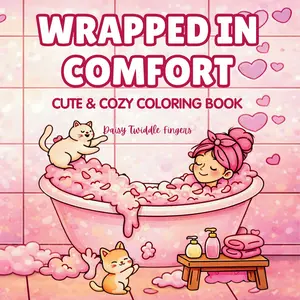 Wrapped in Comfort - Cute & Cozy Coloring Book: Relax & Unwind with Bold & Easy Self-Love Scenes, Cozy Pets & Pretty Patterns - Perfect for Adults and Teens to Relieve Stress & Anxiety