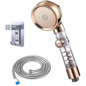 3pcs Water Saving Shower Head, 3 Mode High Pressure Shower Head With 1.5m Hose+self Adhesiv