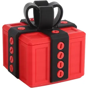 Annoying Gift Box Prank Stuff, 3D Printed Annoying Present Box with Screwdriver Multipurpose Prank Gift Boxes for Birthdays, Holidays, And Office Parties (Red Black)