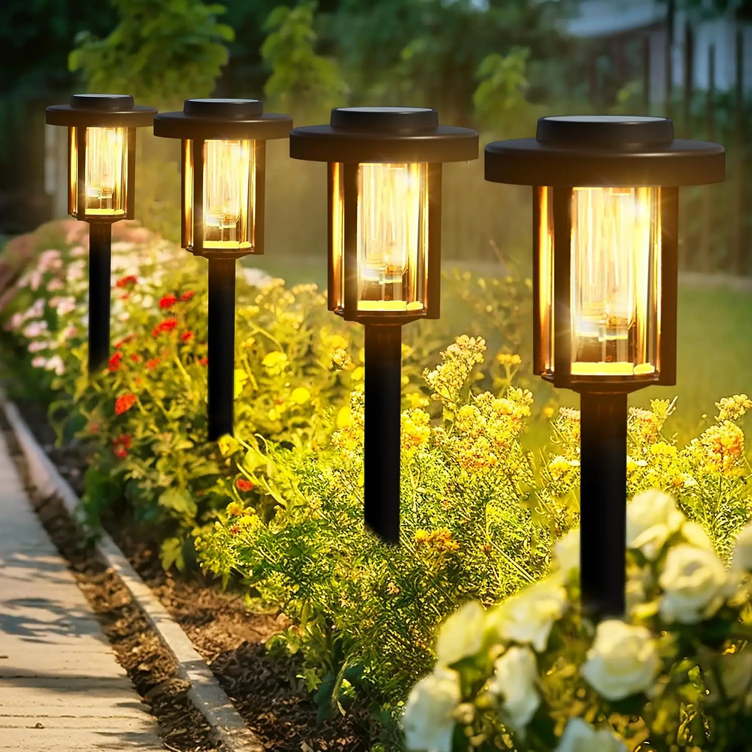 Solar Garden Lights, Bright Solar Light Outdoor, pathway lights, garden accessories, backyard lights, IP65 Waterproof Auto On/Off Long Lasting Lightin