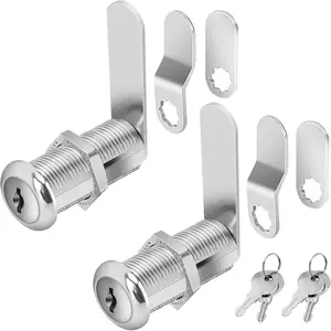 Cabinet Locks with Keys, 1-1/2" Long Keyed Alike Cam Locks, Cam Lock Set for Cabinets, RV Storage, Tool Box, Thick Drawer, Zinc Alloy (2 Pack, 1-1/2 Inch)