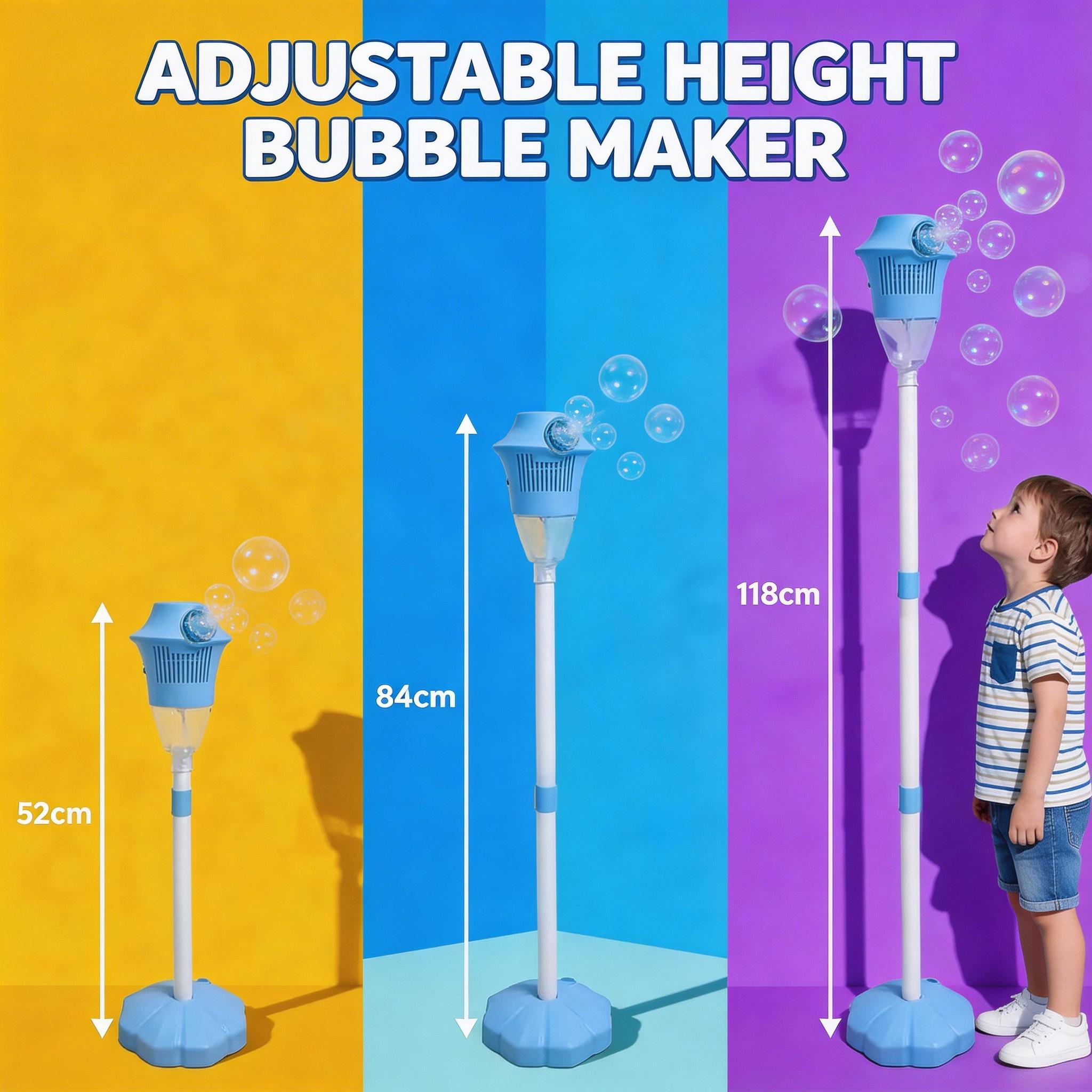 Automatic bubble machine with lights, 360° leak-proof outdoor bubble toy, perfect for summer parties and Easter eggs for boys and girls, the best Children's Day gift.
