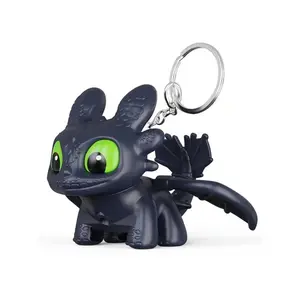 Movable, Light-Up Toothless Keychain |   Cute Novelty  Gift |   Adorable Animated Night Fury Figure Keyring