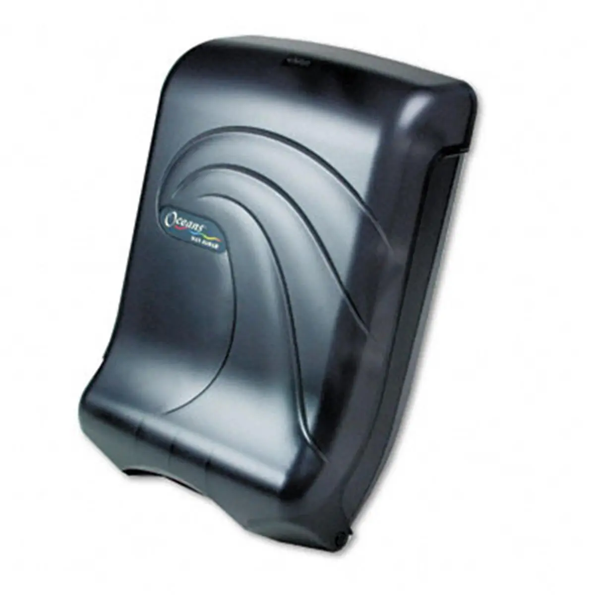 212 MAIN San Jamar Oceans Ultrafold Towel Dispenser - Transparent Black Plastic Bathroom Fixture Accessory, Smooth Dispense, Natural Wave Symmetrical Design, Holds 450+, Eliminate Overloading, Replaceable Finger Lock, 11-3/4in W x 6-1/4in D x 18in H