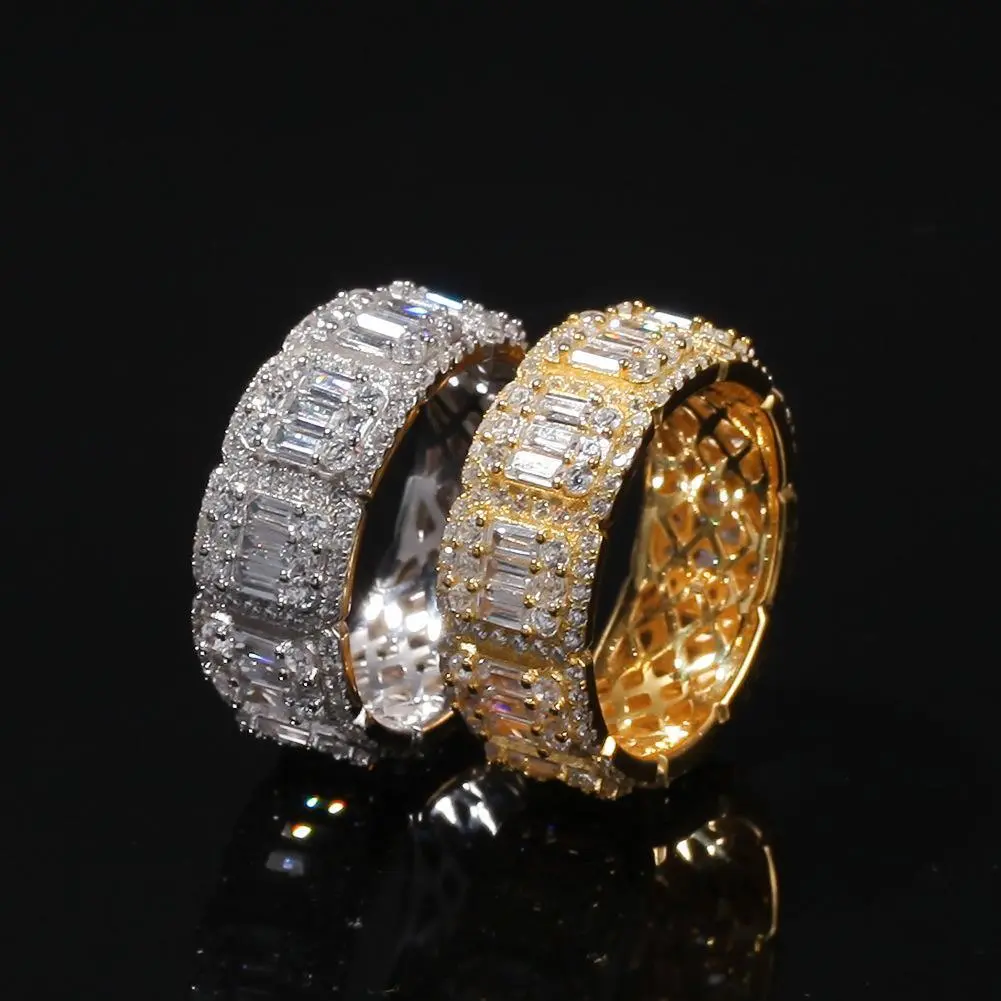 Unisex 18K Gold Vacuum Plated Copper Geometric Trapezoid Ring with 5A+ Sri Lanka Zircon Inlay, Vintage Rings, Gold Jewelry, Miami-Italy-Mexico & Micro Inspired Luxury Costume Jewelry, Daily Wear Gift Idea