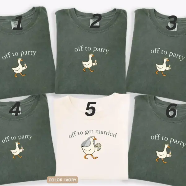 Comfort Colors Bachelorette Party Shirt, Funny Bachelorette Tee, Off to Party Bride Tee, Goose Bachelorette Shirt, Bridal Squad Matching Shirts, Bridesmaid Matching Shirts...