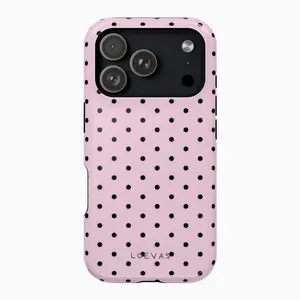 Magsafe Pink Polkadot Case, Magsafe Compatible Retro Pink Polka Dot Phone Case for iPhone 17 16 15 Pro Max, Coquette Vintage Aesthetic Cover